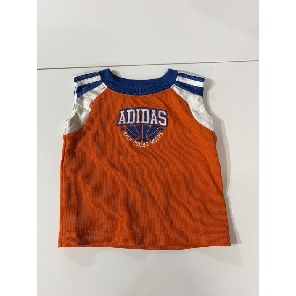 Vintage Adidas Jersey Tank Top Orange And Blue Size 6m